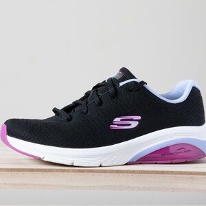 Skechers Women's Black Sneakers with Purple Highlights